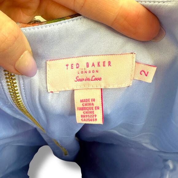 Ted Baker London Emore Focus Bouquet Floral Print Bodycon Midi Slim Fit Dress - Picture 5 of 11